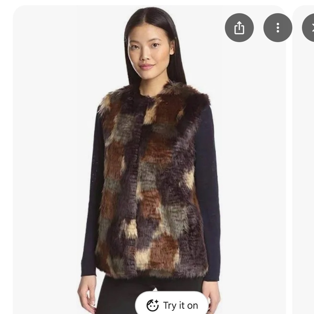 Bernardo Women's Faux Fur Patchwork Vest